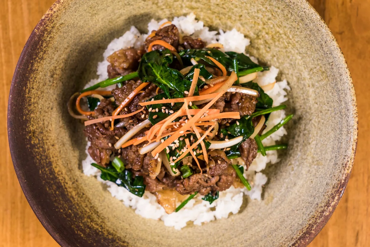 Bulgogi: marinated and grilled beef