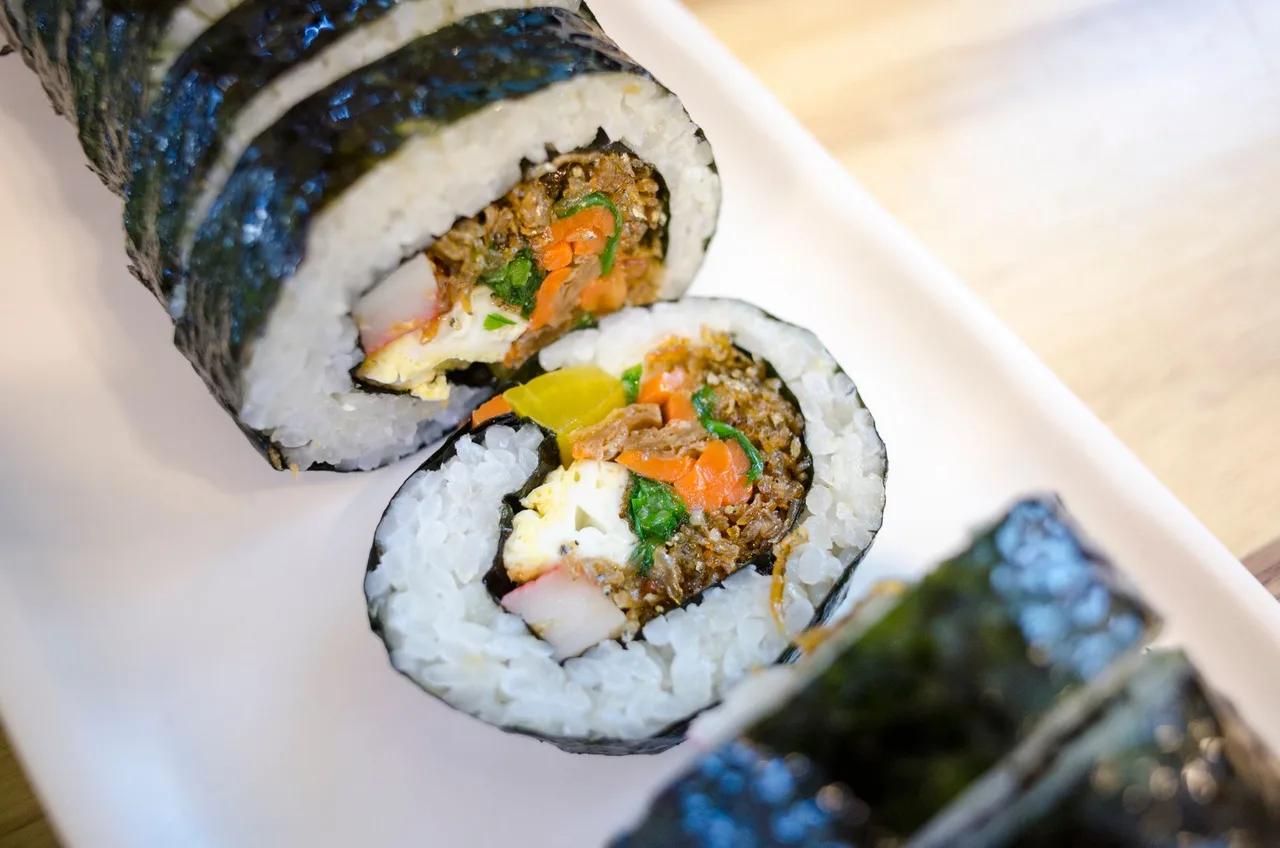 Gimbap: seaweed rice rolls